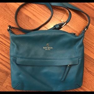 Kate Spade teal leather crossbody handbag